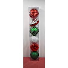 Photo 1 of 6" XLARGE Shatter Resistant Ornaments 6 piece of 6" each - Green & Red. Add some elegance to your holiday decorations this year with these shatter-resistant oversized ornaments. They are a perfect addition to any display whether on your tree, garland, in 