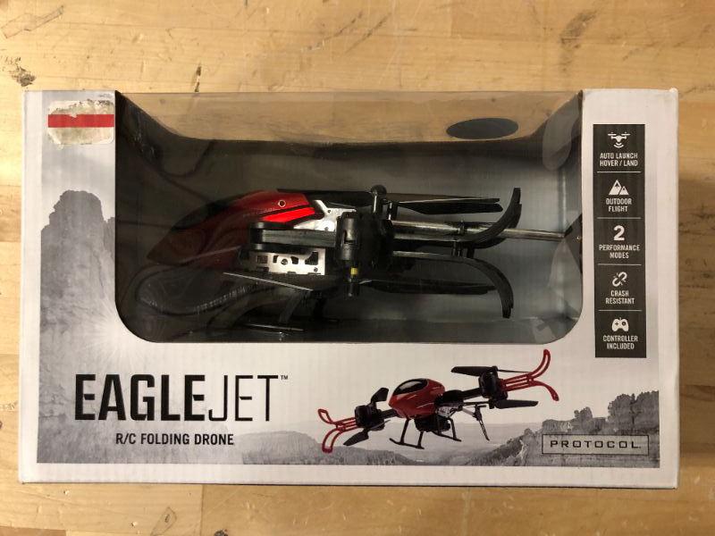 Photo 2 of Protocol Eaglejet Remote Control Folding Drone.  Eaglejet remote control folding drone features 6-axis gyro for maximum control and the reliable 2.4 gig transmitter provides clear wide area reception an on-board altitude sensor makes it easy to fly with a