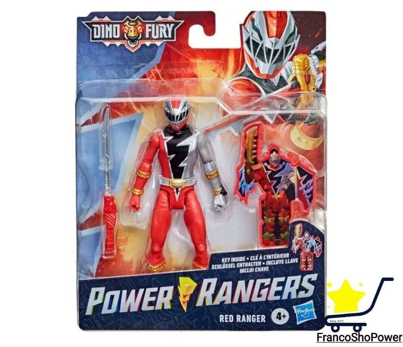 Photo 3 of Power Rangers Dino Fury Red Ranger 6" Action Figure with Key & Accessory, Ages 4+