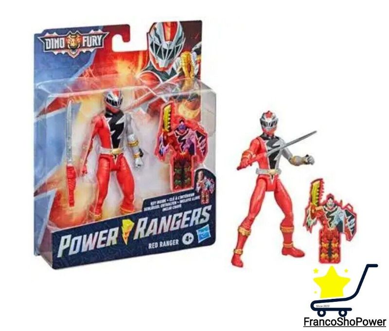 Photo 1 of Power Rangers Dino Fury Red Ranger 6" Action Figure with Key & Accessory, Ages 4+