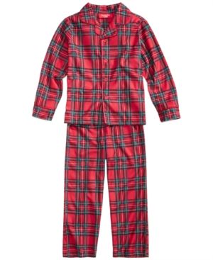 Photo 1 of Matching Family Pajamas Kids Brinkley Plaid Pajama Set, Created for Macy's - Brinkley Plaid. Soft brushed jersey combines with a class plaid print on this pajamas set by Family Pajamas.