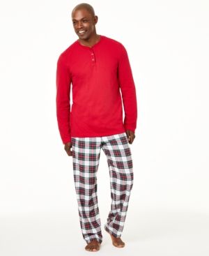 Photo 1 of SIZE MEDIUM - FAMILY PJs Sets Red Drawstring Solid Long Sleeve Round Neck Straight Leg Everyday