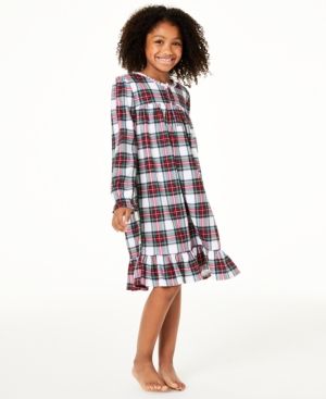 Photo 1 of SIZE 6-7 - Matching Kids Stewart Plaid Family Pajamas Nightgown, Created for Macy's - Stewart Plaid