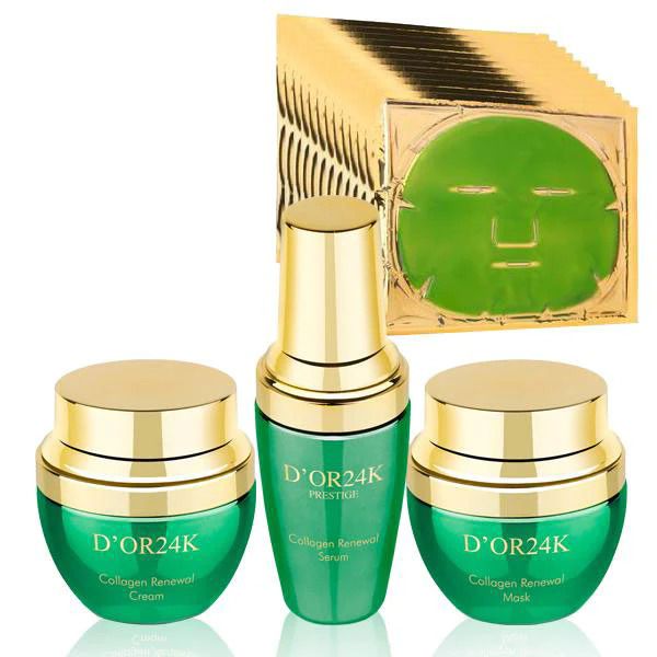 Photo 2 of Retail Price $9950 - D'OR24K Collagen Collection with Collagen Renewal Face & Eye Mask Set. 24K Collagen Cream: D’OR 24K Collagen Cream penetrates deeply to rebuild damaged cells, reconstructs the skin to make it smooth, supple, and clear. 24K Collagen Ma