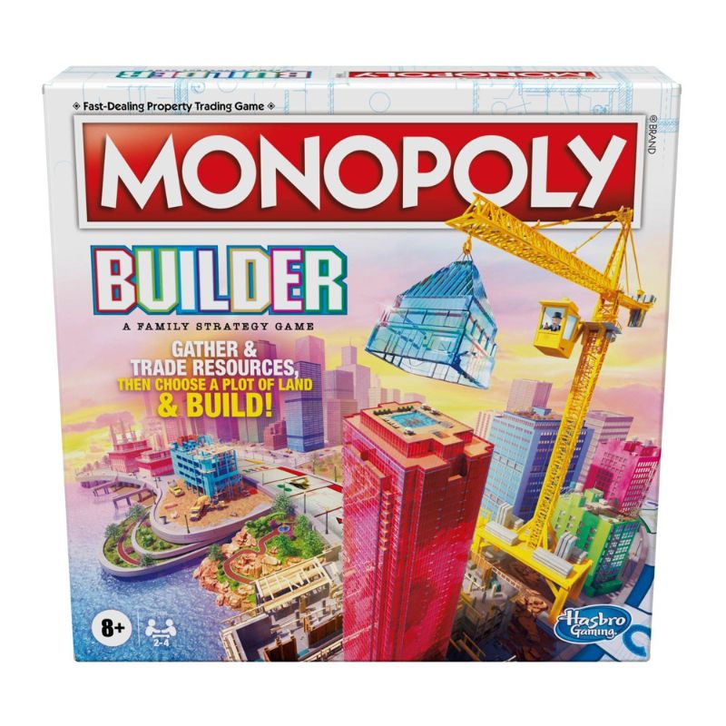 Photo 1 of Monopoly Builder Board Game. With the Hasbro Monopoly(R) Builder, players travel the board buying properties and collecting rent and resources. They also use builder's blocks to build their island city! The more a player builds, the more points they'll ea