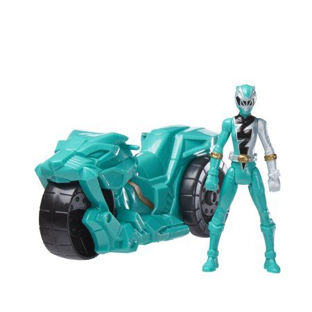 Photo 1 of Sabertooth Dino Fury Vehicle. This Sabertooth Battle Rider and Dino Fury Green Ranger showcase the kind of action and excitement kids love about Power Rangers Dino Fury. Kids can imagine chasing down giant monsters and super villains with the Dino Fury Gr