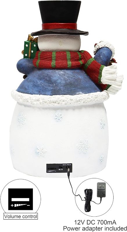 Photo 2 of Moments In Time Christmas Decor Snowman with Christmas Village Scene, with LED Lights, Christmas Music, and Animation - Power Adapter (Included) (18.7" H x 11.4" W x 12.8" D). Plays 8 Classic Christmas Songs: We Wish You A Merry Christmas; O Christmas Tre