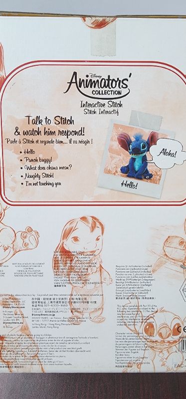 Photo 2 of Collector Item Disney Animators Collection Interactive 12" Talking Stitch Plush. Talk to stitch and watch him respond. 