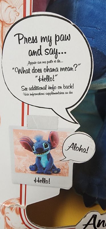 Photo 3 of Collector Item Disney Animators Collection Interactive 12" Talking Stitch Plush. Talk to stitch and watch him respond. 