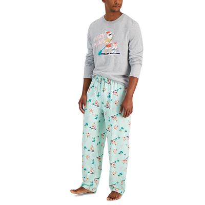 Photo 1 of SIZE LARGE Matching Men's Tropical Santa Mix It Family Pajama Set, Created for Macy's