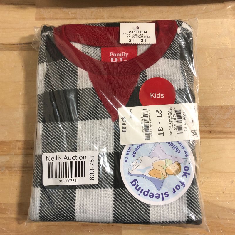 Photo 2 of SIZE 3T - 4T -Family Pajamas Lightweight Thermal Waffle Buffalo Check Matching Pajamas Created for Macys