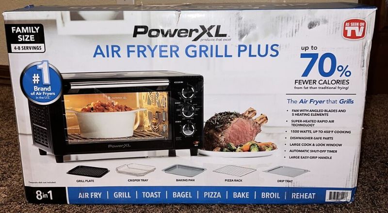 Photo 3 of PowerXL Air Fryer Grill Toaster Oven, One Size, Black. From the #1 best-selling brand of air fryers in the United States,* the 7-in-1 PowerXL Air Fryer Grill is an innovative, extra-versatile indoor grill, hot air fryer, and so much more. Enjoy your favor