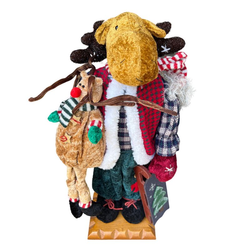 Photo 1 of Grandeur Noel 29" Plush Christmas Moose Standing On base Collectors Edition