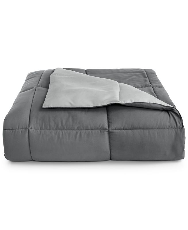 Photo 1 of Martha Stewart Essentials Down Alternative Solid Reversible Comforter, Full/Queen, Created for Macy's Bedding