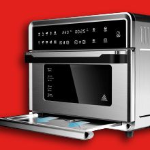 Photo 10 of Aria 30 Qt. Touchscreen Toaster Oven with Recipe Book, Brushed Stainless Steel. Bake, fry, rotisserie, reheat, dehydrate, grill, and roast your favorite meats, breakfasts, desserts, and vegetables faster than ever with the Aria 30 Qt. Air Fryer Oven! This