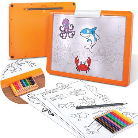 Photo 1 of Discovery Kids Toy LED Tracing Tablet, One Size, Orange. Unleash your inner artist with the LED Tracing Tablet from Discovery Kids! Simply secure your paper and template to the tablet with the built-in clip and you're ready to create your own work of art!