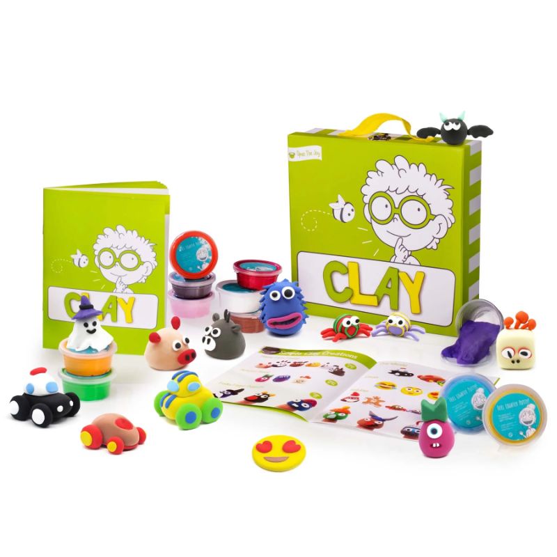 Photo 1 of Clay Activity Kit: Foster Expression. Foster your child's creative expression through clay! Open the Joy’s clay activity kit for kids is the perfect tactile art set introducing children to the joys of sculpting and modeling. Watch them beam with pride as 