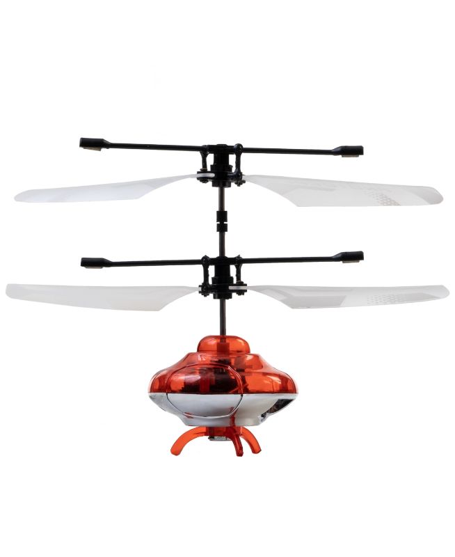 Photo 1 of Aura X Remote Control Ufo - Red. Protocol's Aura X Remote Control Ufo is one alien invasion on a mission of pure fun! Light up the sky with bright, multi-colored LED lights as the Aura X flies up and down in perfect, auto-stabilized flight. Aura X hovers 