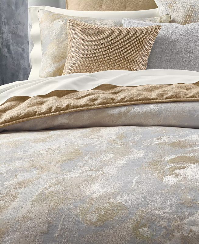 Photo 8 of FULL / QUEEN Hotel Collection Metallic Stone Comforter, Full/Queen, Created for Macy's Bedding. Bring some nature and shine to your bedroom with the Metallic Stone Bedding collection. Colored in understated golds and silvers, this textural stone pattern i