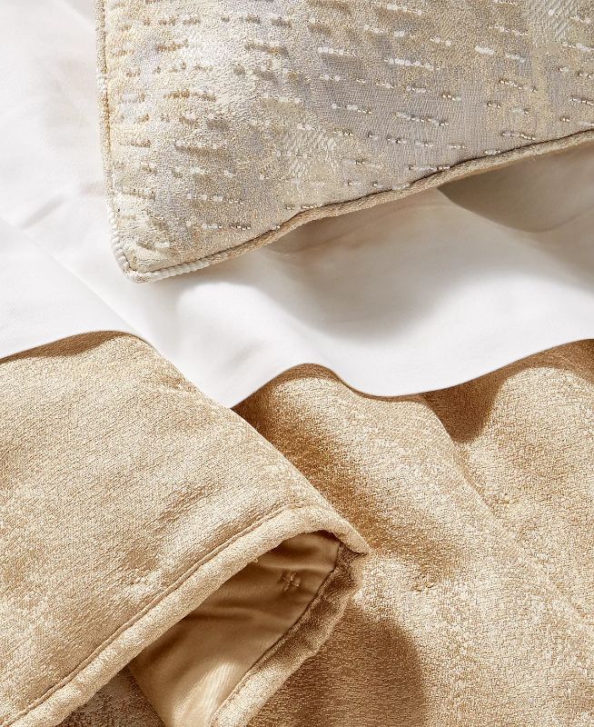 Photo 9 of FULL / QUEEN Hotel Collection Metallic Stone Comforter, Full/Queen, Created for Macy's Bedding. Bring some nature and shine to your bedroom with the Metallic Stone Bedding collection. Colored in understated golds and silvers, this textural stone pattern i