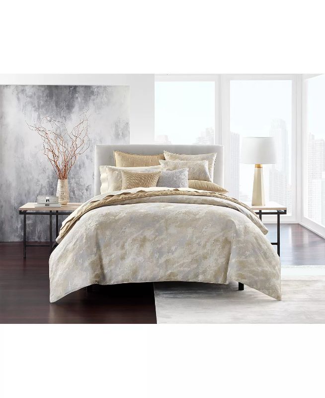 Photo 1 of FULL / QUEEN Hotel Collection Metallic Stone Comforter, Full/Queen, Created for Macy's Bedding. Bring some nature and shine to your bedroom with the Metallic Stone Bedding collection. Colored in understated golds and silvers, this textural stone pattern i