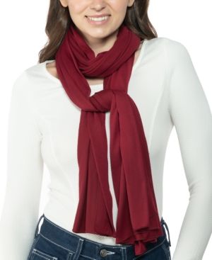 Photo 1 of Jenni on Repeat Jersey Wrap Scarf, Created for Macy's - Maroon. The must-have accessory for every wardrobe, Jenni's versatile, lightweight jersey wrap can be worn in multiple ways for extra flair. No matter how you wear it, this scarf is the perfect acces