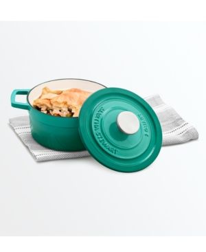 Photo 1 of Martha Stewart Collection Enameled Cast Iron 2-Qt. Round Covered Dutch Oven, Created for Macy's - Sea Foam. Ideal for slow cooking your favorite dishes, this 2-quart covered Dutch oven from Martha Stewart Collection moves easily from oven to table while p