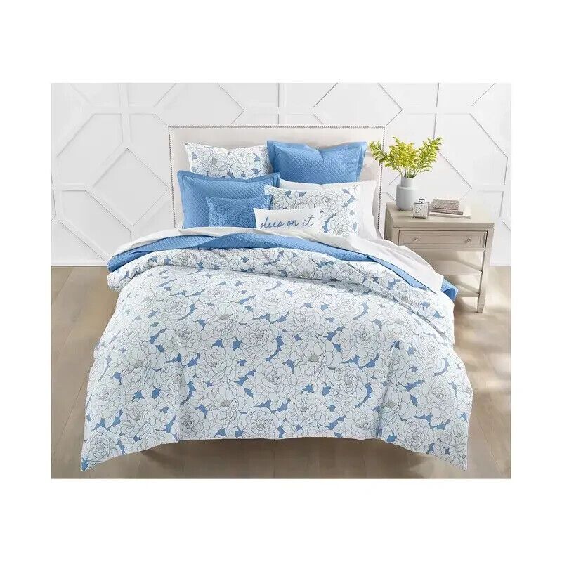 Photo 1 of KING Charter Club Damask Designs Camellia 3 Pc. Comforter Set, King, Created for Macy's Bedding, Revamp your bedroom decor with the Damask Designs Camellia duvet cover set from Charter Club, featuring the smooth touch of cotton sateen and a delightful flo