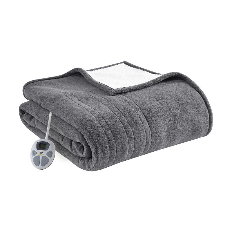 Photo 2 of TWIN / Serta Polyester and Cotton Fleece to Sherpa Heated Blanket. Twin size have ONE controller. The Serta Fleece to Sherpa Heated Blanket offers incredible comfort and warmth to keep you extra cozy in bed. This heated blanket features an ultra-soft flee