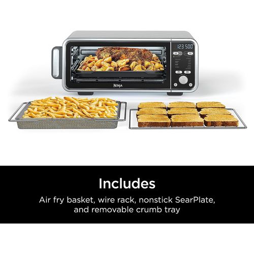 Photo 7 of Ninja SP301 Dual Heat Air Fry Countertop 13-in-1 Oven with Extended Height, XL Capacity, Flip Up & Away Capability for Storage Space, with Air Fry Basket, SearPlate, Wire Rack & Crumb Tray, Silver 13 Functions. Choose between Air Fry, Air Roast, Bake, Bro