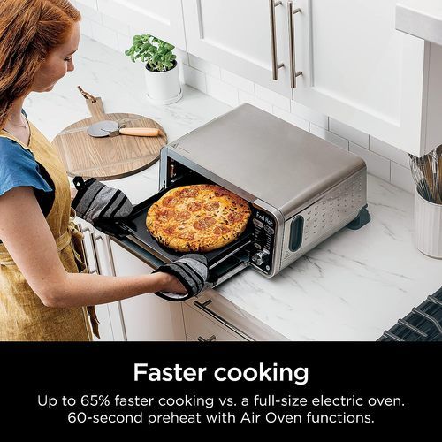 Photo 10 of Ninja SP301 Dual Heat Air Fry Countertop 13-in-1 Oven with Extended Height, XL Capacity, Flip Up & Away Capability for Storage Space, with Air Fry Basket, SearPlate, Wire Rack & Crumb Tray, Silver 13 Functions. Choose between Air Fry, Air Roast, Bake, Bro