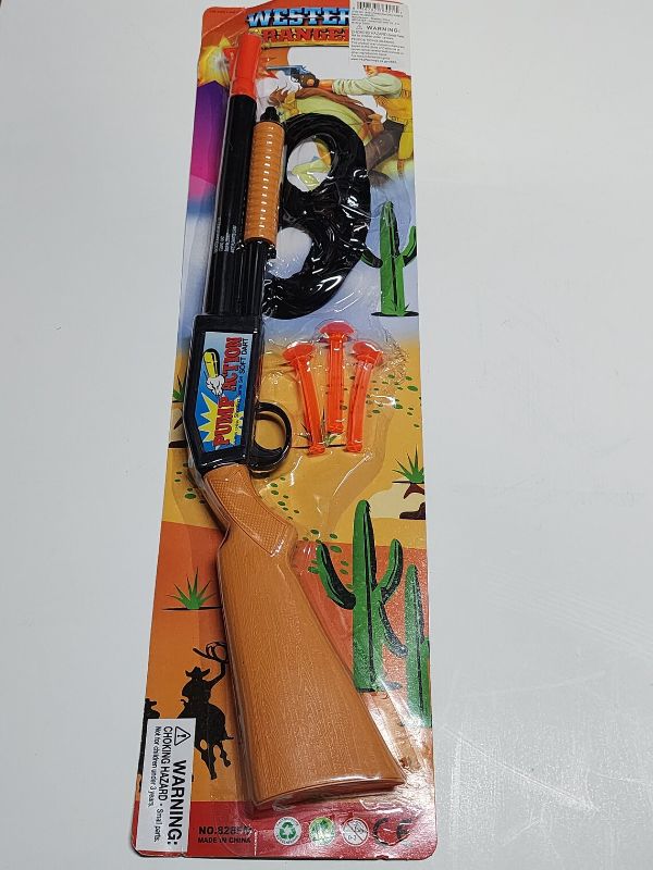 Photo 1 of Wild West Vintage Toy rifle with mask and 3 soft darts