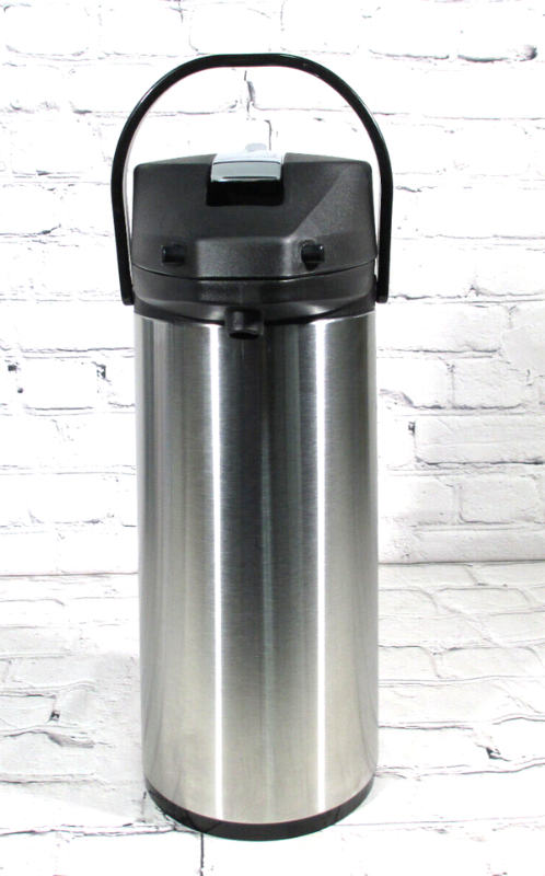 Photo 5 of Ideal Settings by Service Ideas 2.2 Liter Glass Lined Airpot.  Ideal Settings by Service Ideas 2.2 Liter Glass Lined Airpot Product Details: 18/8 Stainless Steel Brushed Stainless Finish Glass Vacuum Insulation 6-8 Hour Heat Retention NSF Listed 2.2 Liter