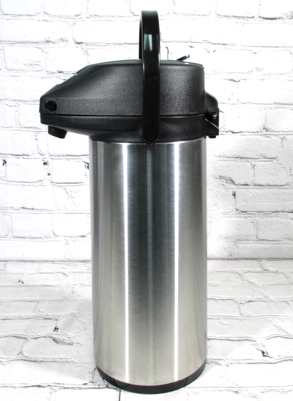 Photo 4 of Ideal Settings by Service Ideas 2.2 Liter Glass Lined Airpot.  Ideal Settings by Service Ideas 2.2 Liter Glass Lined Airpot Product Details: 18/8 Stainless Steel Brushed Stainless Finish Glass Vacuum Insulation 6-8 Hour Heat Retention NSF Listed 2.2 Liter