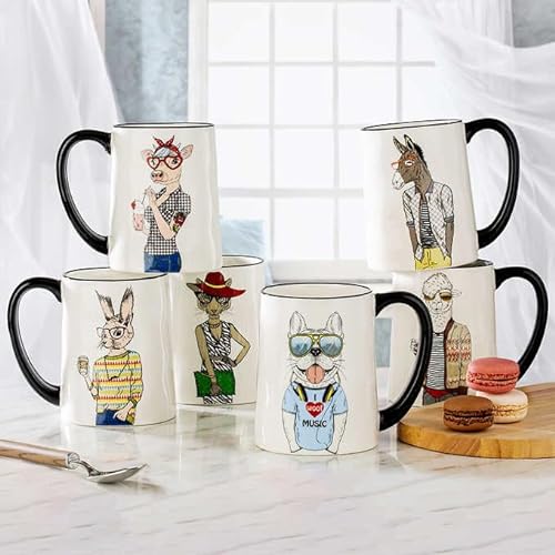 Photo 1 of Hipster Animal Coffee Mugs 6pc 17.5 oz. by Signature Housewares. Hipster Animal Coffee Mugs-Set of 6- Large 17.5 oz. by Signature Housewares Incorporated. Doublesided Graphics Durable Stoneware Dishwasher Safe Microwave Safe