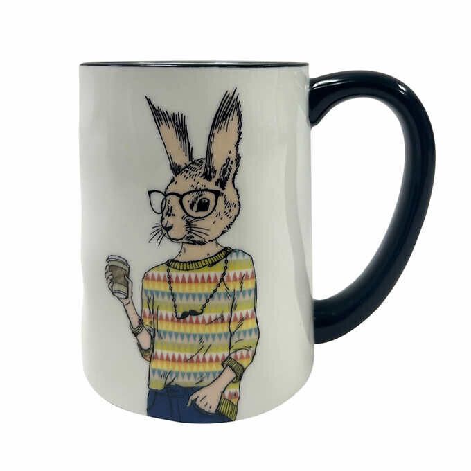 Photo 5 of Hipster Animal Coffee Mugs 6pc 17.5 oz. by Signature Housewares. Hipster Animal Coffee Mugs-Set of 6- Large 17.5 oz. by Signature Housewares Incorporated. Doublesided Graphics Durable Stoneware Dishwasher Safe Microwave Safe