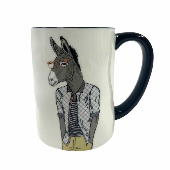 Photo 2 of Hipster Animal Coffee Mugs 6pc 17.5 oz. by Signature Housewares. Hipster Animal Coffee Mugs-Set of 6- Large 17.5 oz. by Signature Housewares Incorporated. Doublesided Graphics Durable Stoneware Dishwasher Safe Microwave Safe