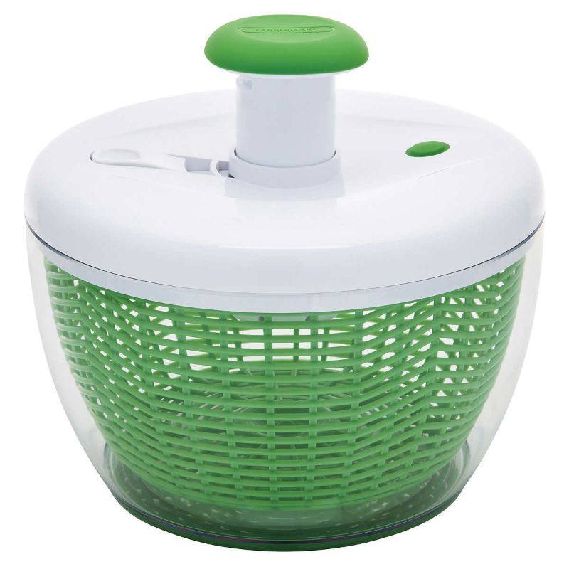 Photo 1 of Farberware Pump Activated Salad Spinner. Farberware presents an indispensable tool for leading a healthier lifestyle: the Farberware Pump Salad Spinner. You can both wash and dry salad greens and other produce, including fruits and even berries, in second