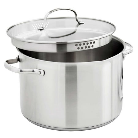 Photo 1 of GreenPan 8qt Stainless Steel Stockpot. GreenPan 8qt Stainless Steel Stockpot Features: Stainless Steel with Tri-Ply Base Straining Glass Lid for Easy Draining Compatible with All Stovetops Including Induction Dishwasher & Metal Utensil Safe Oven Safe Up t