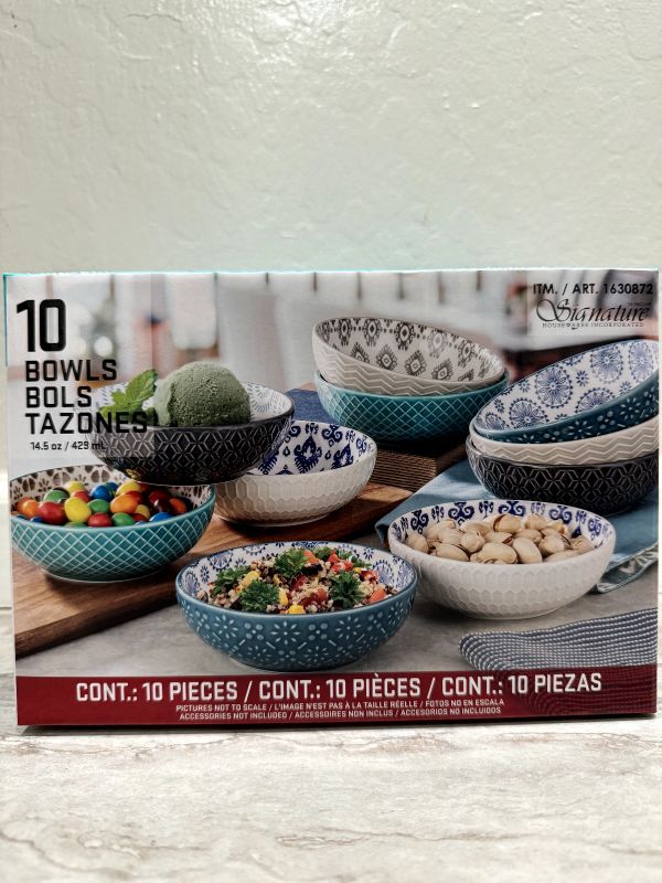 Photo 1 of Signature Housewares Stoneware Bowls, 5 Piece Set