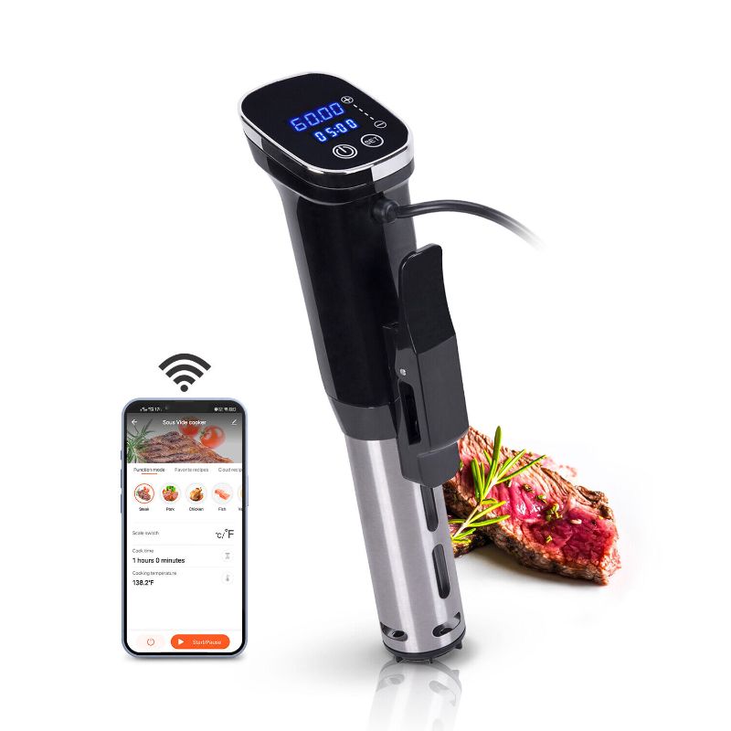 Photo 1 of Anova Culinary Sous Vide Precision Cooker Nano Bluetooth Enabled 750Watt. COOKING PERFECTION - Pressure cooker makes restaurant-quality meals with ease by preserving juices, moisture, and flavors; also retains many of the nutritious elements that are diff