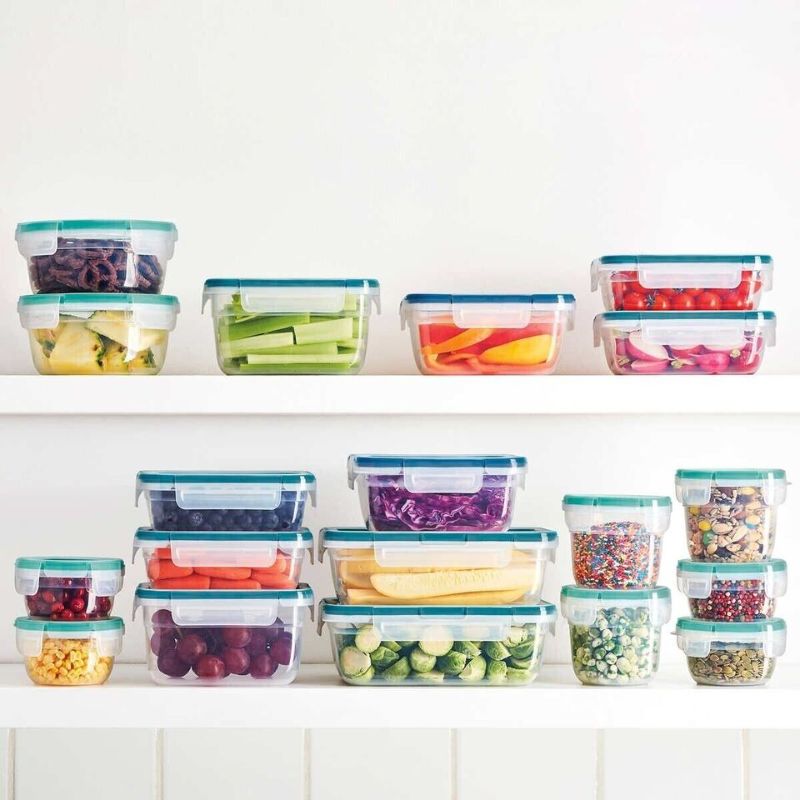 Photo 2 of Snapware 38 Pc Plastic Food Storage Container Set BPA Free Kitchen Snaplock Lids. BPA Free, Snaplock Lids, Airtight With Easy Open and Close
Write & Erase Lids, 19 Containers & 19 Lids