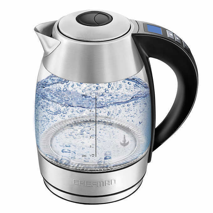 Photo 1 of Chefman 1.8L Digital Precision Electric Kettle. No infuser! Brewing your favorite hot beverage has never been this easy! With the tea infuser included, you can brew your favorite loose-leaf or bagged teas directly in the stain-resistant borosilicate glass