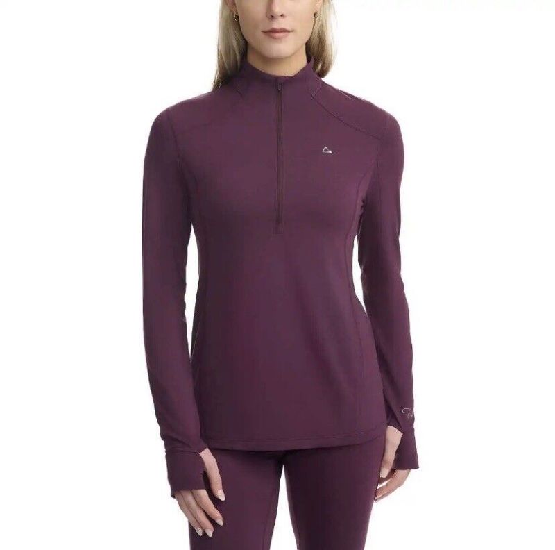 Photo 3 of SIZE M Costco - Paradox Ladies’ 1/4 Zip Merino Wool Blend Base Layer Top Purple