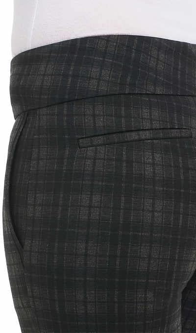 Photo 3 of SIZE S - Dalia Women's Pull-On Ponte Pant with Built-in Tummy Control Panel (Black Plaid)