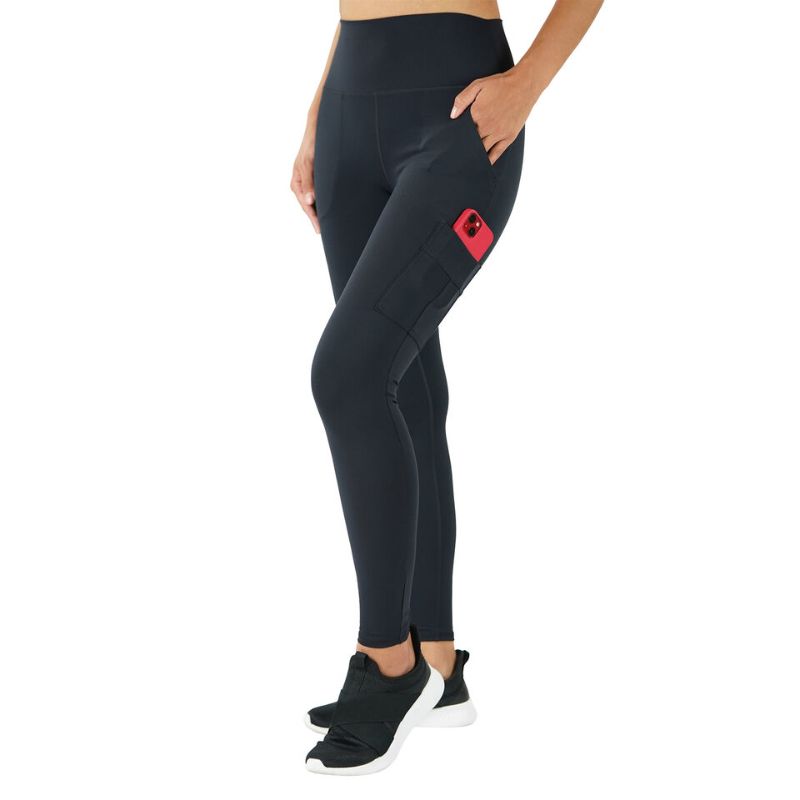 Photo 2 of SIZE L - Spyder Ladies' Cargo Legging  Black. Cargo Pockets 4 Way Stretch