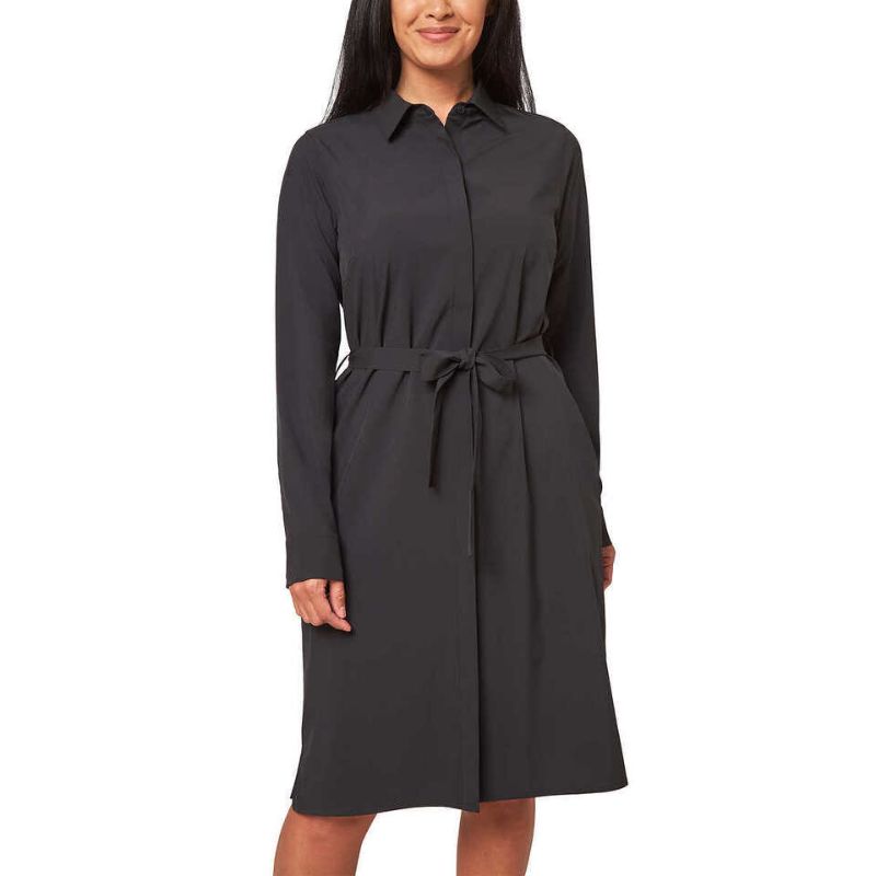 Photo 1 of SIZE S - Modern Ambition Women's Travel Shirt Dress. GRS Certified recycled polyester, Moisture wicking, Side pockets, Self-fabric belt with side loops, Side slits at hem