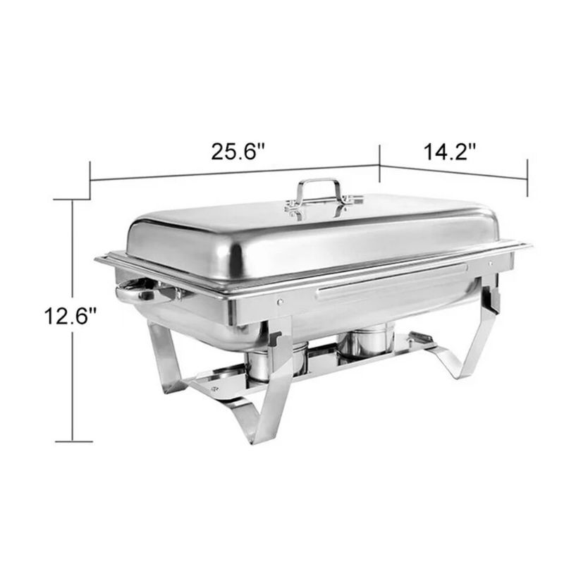 Photo 2 of 8Qt Chafing Dish Buffet Set Chafing Pans Chafer Full Size Buffet Stainless Steel. This 8 quart stainless steel rectangular dish is ideal for buffets, hotel breakfast areas, brunches, catering, parties, wedding banquets and self-service environments. Made 