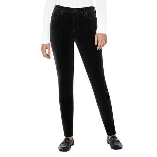 Photo 1 of SIZE 6 - Well Worn Ladies' High Rise Luxe Velvet Tapered Pants, Black