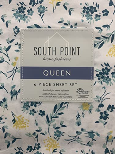 Photo 1 of SIZE QUEEN - 6 Piece Sheet Set. Abygail Floral, Queen. 6 Piece Sheet Set. Allowing for fewer wrinkles and greater durability. Using only the strongest yarn fibers. Our luxury microfiber allows for a velvety, airy feeling.